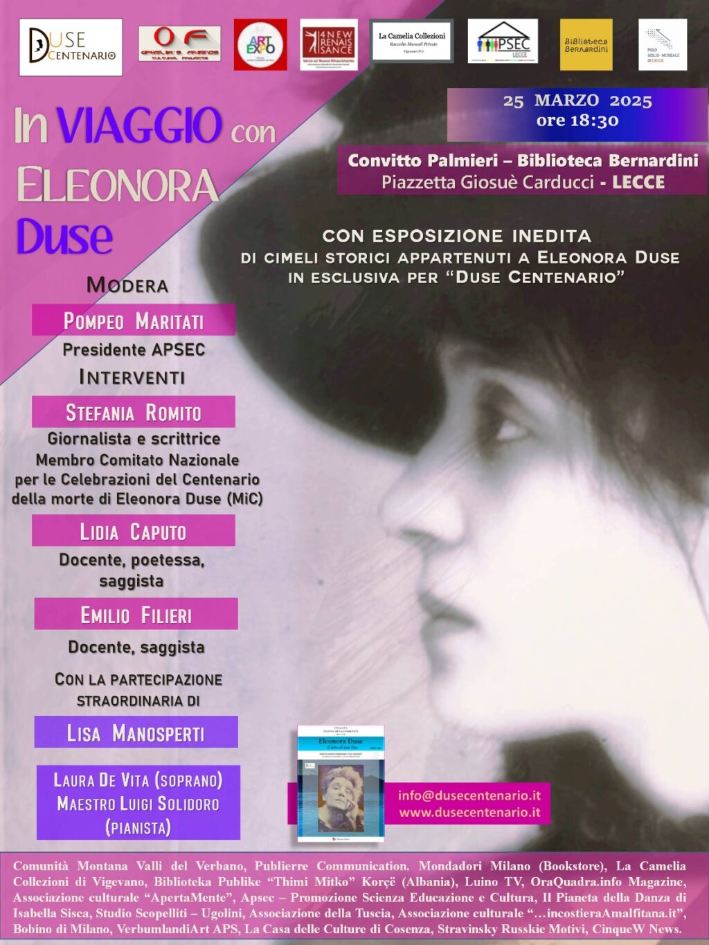 locandina evento del Duse centenario a Lecce